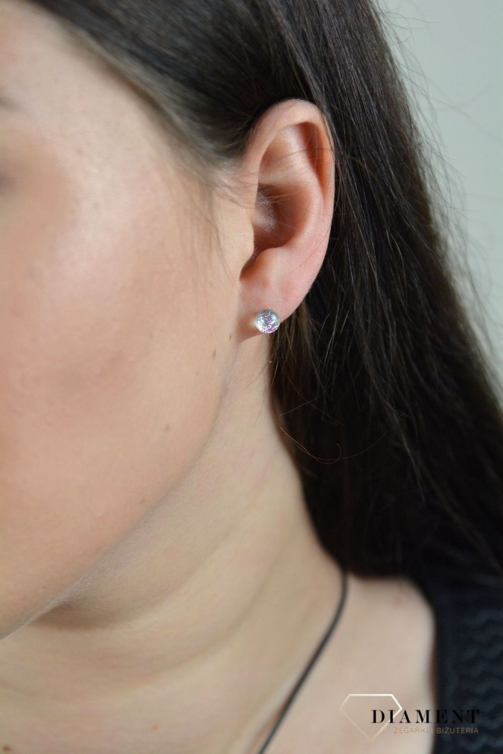 Srebrne kolczyki szkło weneckie 'Różowe refleksy w szkle' Murano 44.jpg